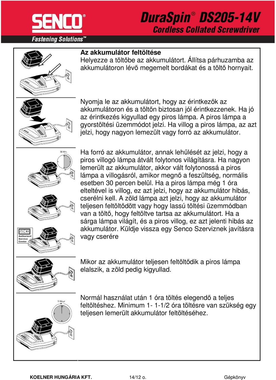 Ha villog a piros lámpa, az azt jelzi, hogy nagyon lemezült vagy forró az akkumulátor. Ha forró az akkumulátor, annak lehőlését az jelzi, hogy a piros villogó lámpa átvált folytonos világításra.