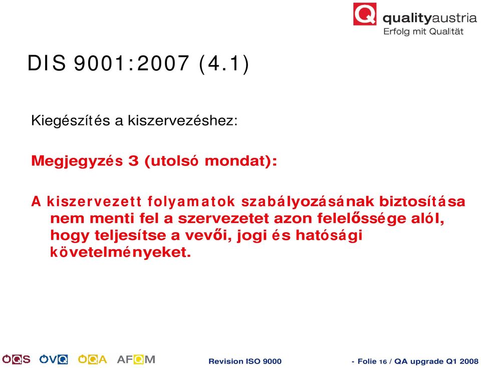 kiszervezett folyam atok szabályozásának biztosít ása nem menti fel a