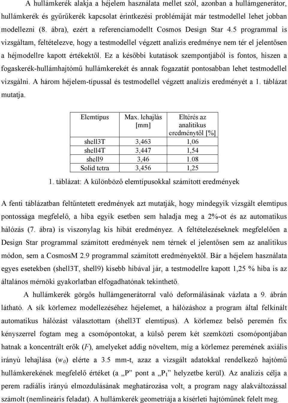 Ez a későbbi kutatások szempontjából is fontos, hiszen a fogaskerék-hullámhajtómű hullámkerekét és annak fogazatát pontosabban lehet testmodellel vizsgálni.