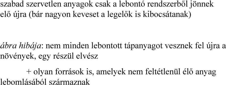 lebontott tápanyagot vesznek fel újra a növények, egy részül elvész +