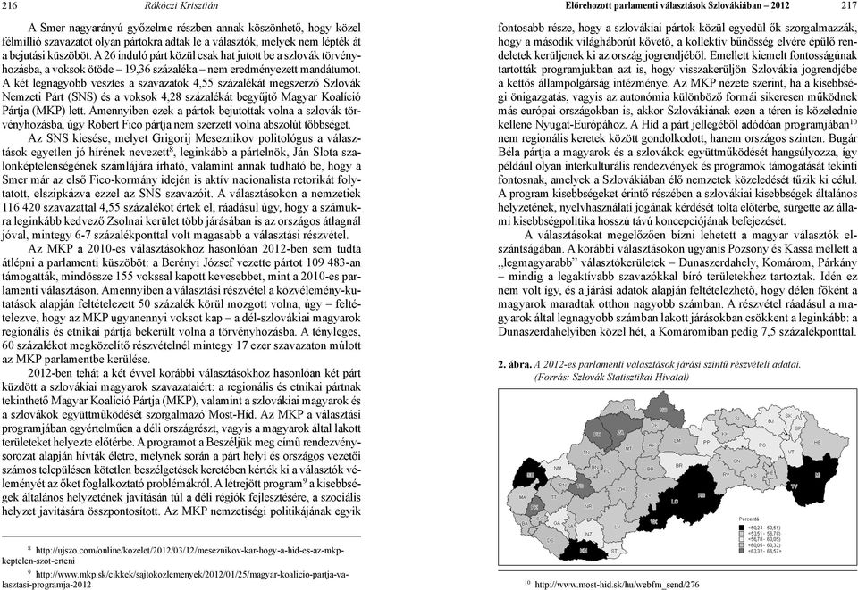 A két legnagyobb vesztes a szavazatok 4,55 százalékát megszerző Szlovák Nemzeti Párt (SNS) és a voksok 4,28 százalékát begyűjtő Magyar Koalíció Pártja (MKP) lett.