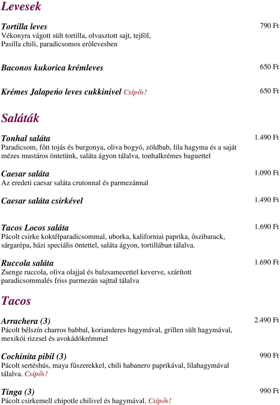 caesar saláta crutonnal és parmezánnal Caesar saláta csirkével 1.