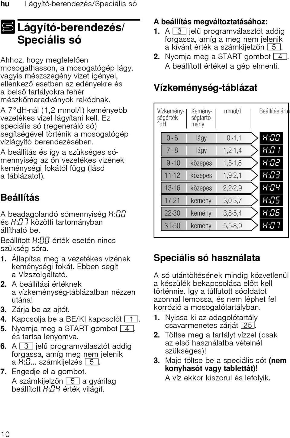 Ez speciális só (regeneráló só) segítségével történik a mosogatógép vízlágyító berendezésében.