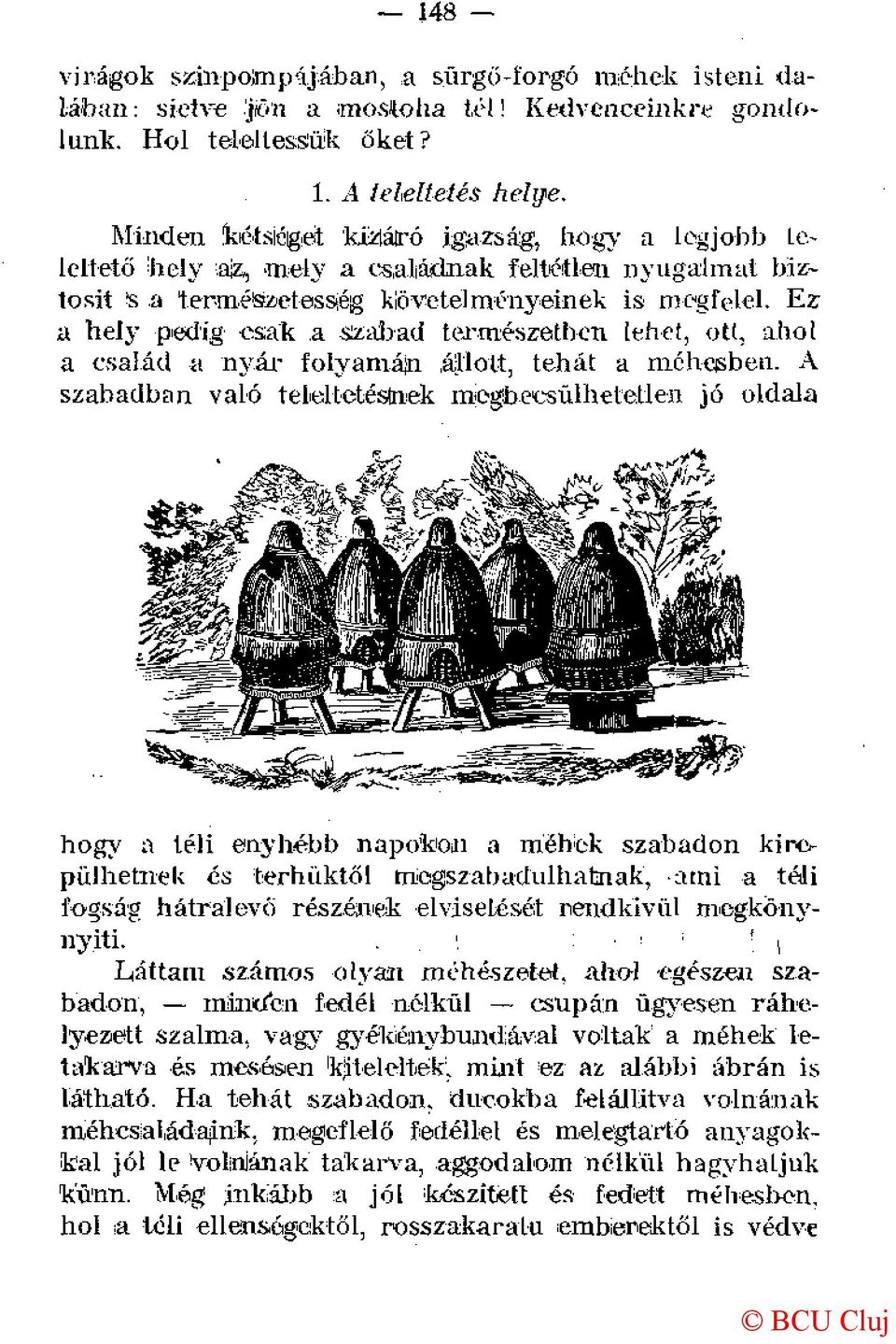 Er a hely pedig csak a szabad tei-rnésrethen (ehet, ott, ahol a család a nyár- folyamán állolt, tehát a méhesben.