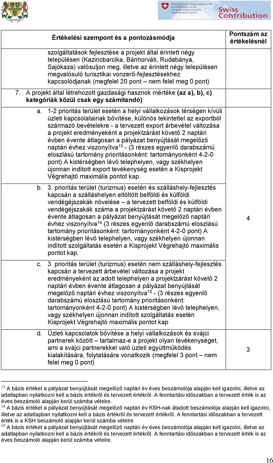 A prjekt által létrehztt gazdasági hasznk mértéke (az a), b), c) kategóriák közül csak egy számítandó) a.