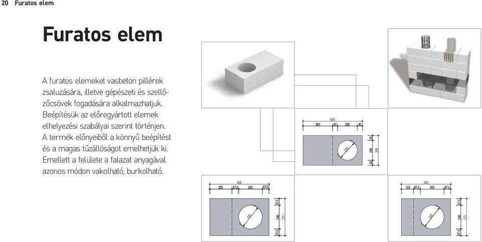 A termék elõnyeibõl a könnyû beépítést és a magas tûzállóságot emelhetjük ki.