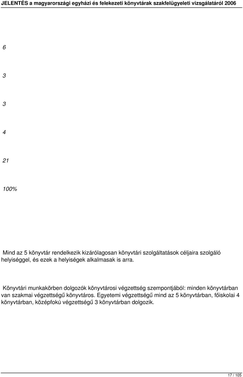 Könyvtári munkakörben dolgozók könyvtárosi végzettség szempontjából: minden könyvtárban van szakmai