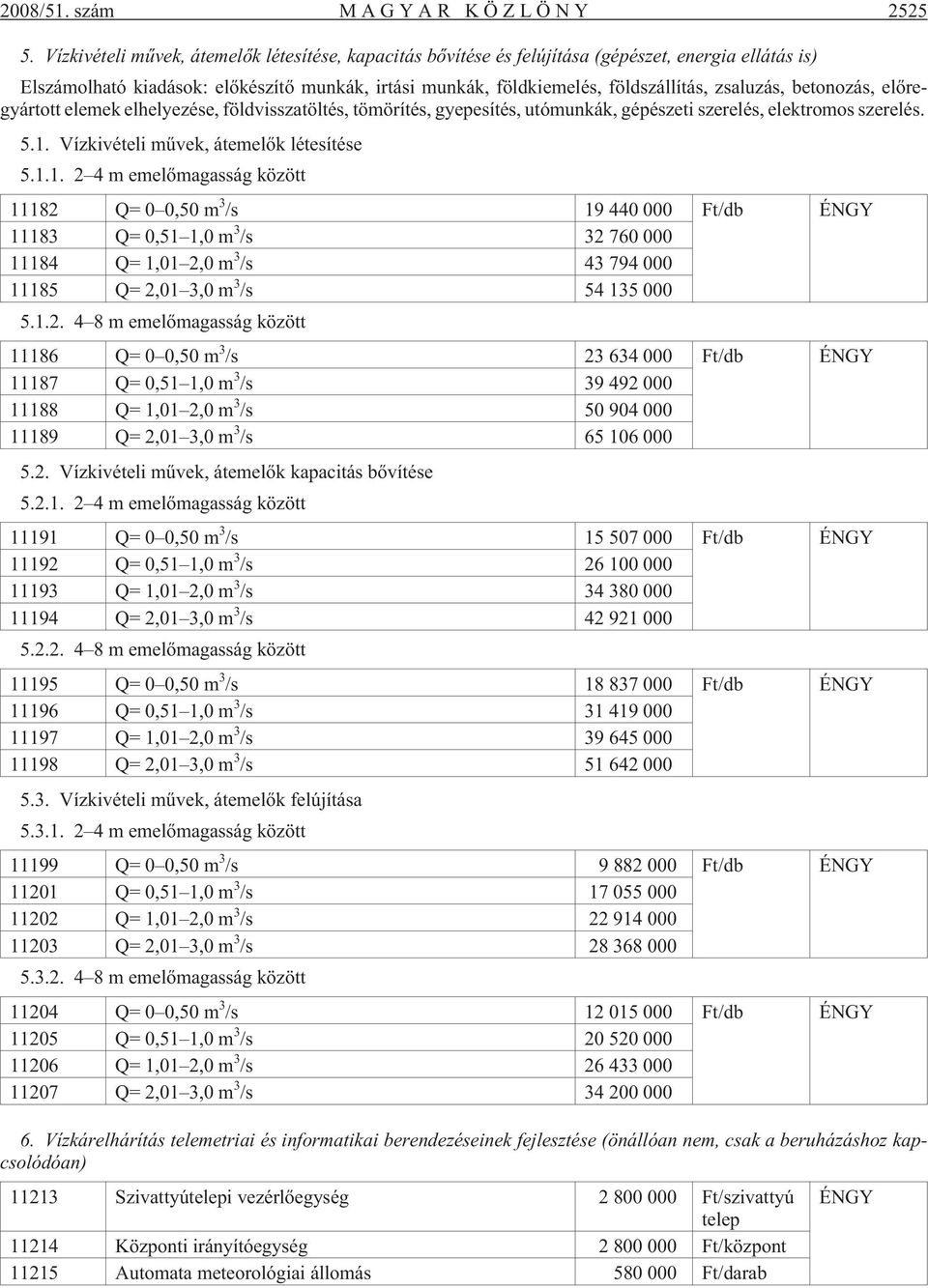 betonozás, elõregyártott elemek elhelyezése, földvisszatöltés, tömörítés, gyepesítés, utómunkák, gépészeti szerelés, elektromos szerelés. 5.1.