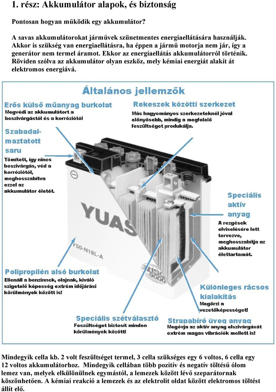 Röviden szólva az akkumulátor olyan eszköz, mely kémiai energiát alakít át elektromos energiává. Mindegyik cella kb.