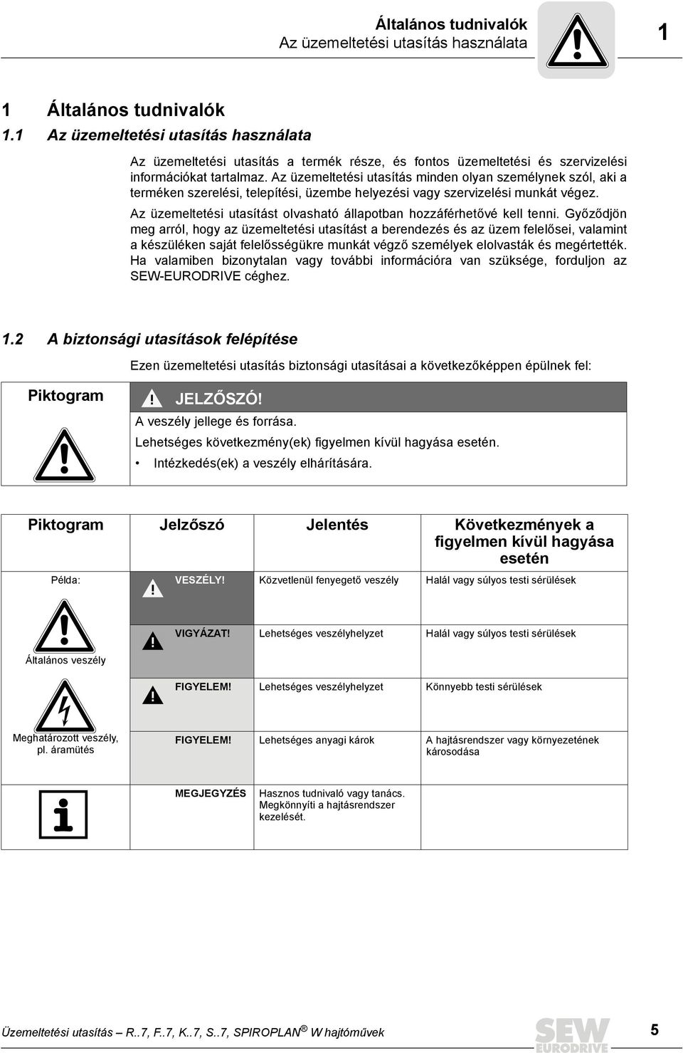 Az üzemeltetési utasítás minden olyan személynek szól, aki a terméken szerelési, telepítési, üzembe helyezési vagy szervizelési munkát végez.