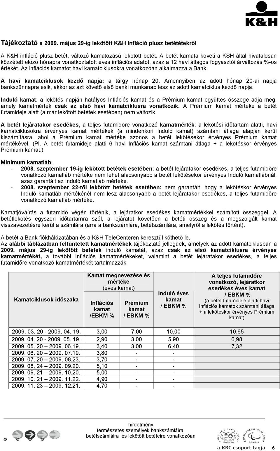 Az inflációs ot havi ciklusokra vonatkozóan alkalmazza a Bank. A havi ciklusok kezdő napja: a tárgy hónap 20.