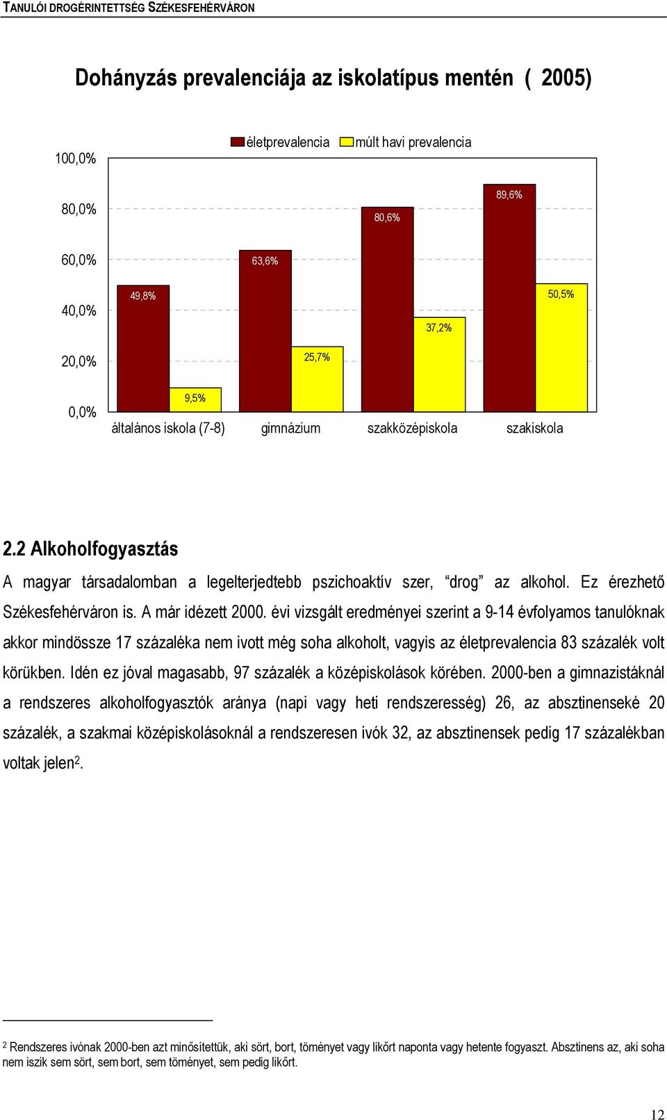 évi vizsgált eredményei szerint a 9-14 évfolyamos tanulóknak akkor mindössze 17 százaléka nem ivott még soha alkoholt, vagyis az 83 százalék volt körükben.