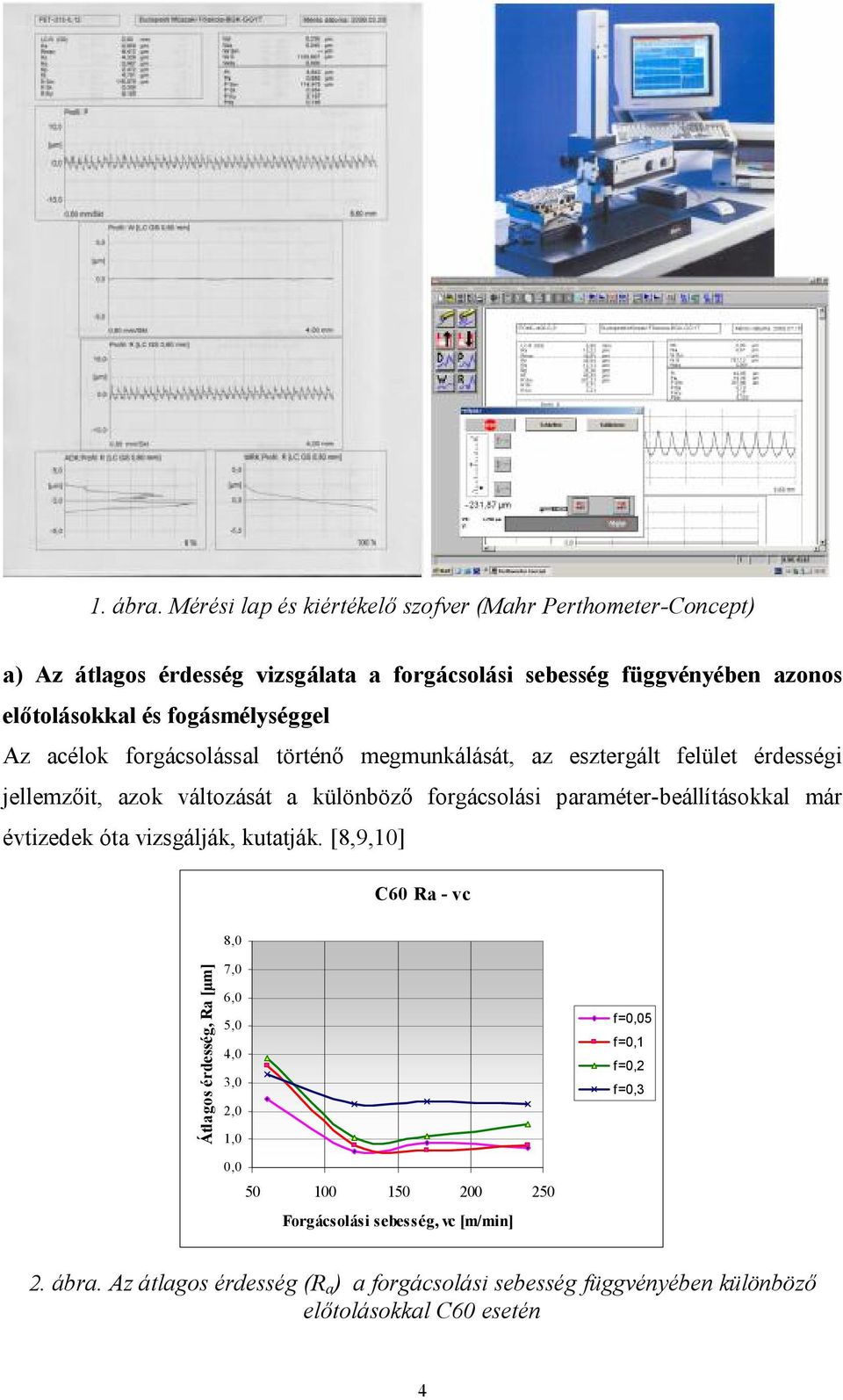 fogásmélységgel Az acélok forgácsolással történő megmunkálását, az esztergált felület érdességi jellemzőit, azok változását a különböző forgácsolási