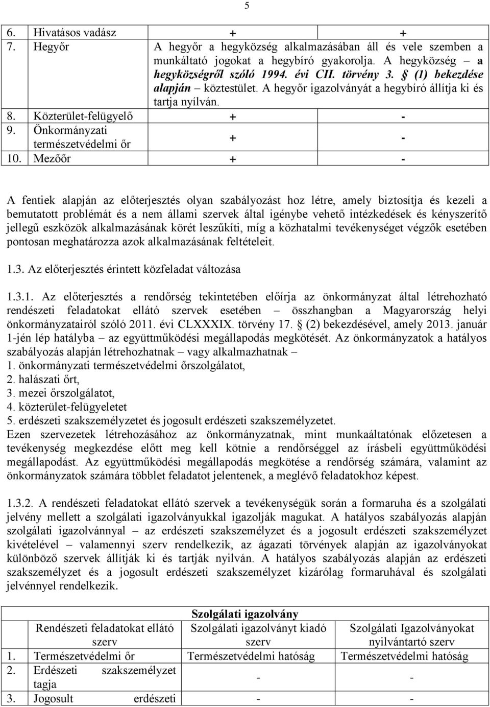 Mezőőr + - A fentiek alapján az előterjesztés olyan szabályozást hoz létre, amely biztosítja és kezeli a bemutatott problémát és a nem állami szervek által igénybe vehető intézkedések és kényszerítő