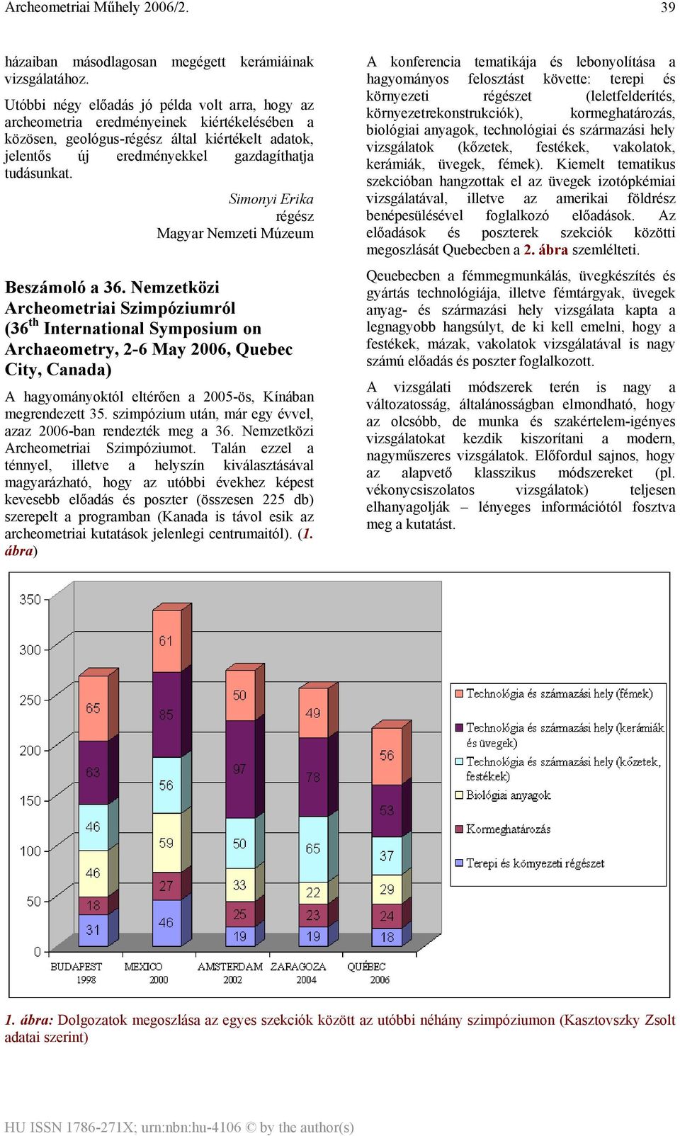 Simonyi Erika régész Magyar Nemzeti Múzeum Beszámoló a 36.