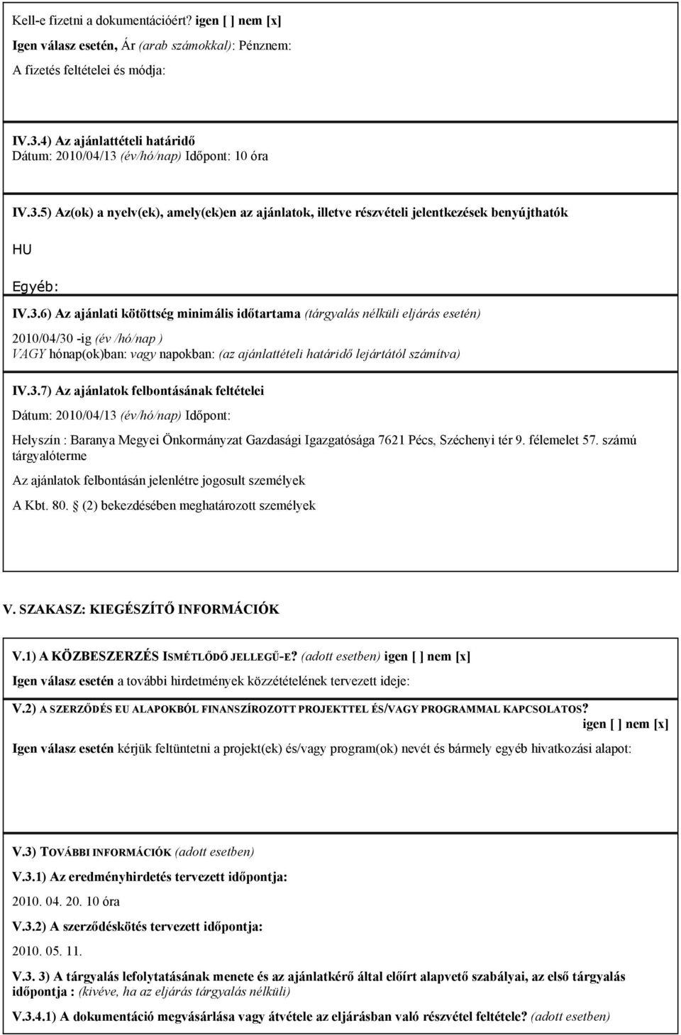 (év/hó/nap) Időpont: 10 óra IV.3.