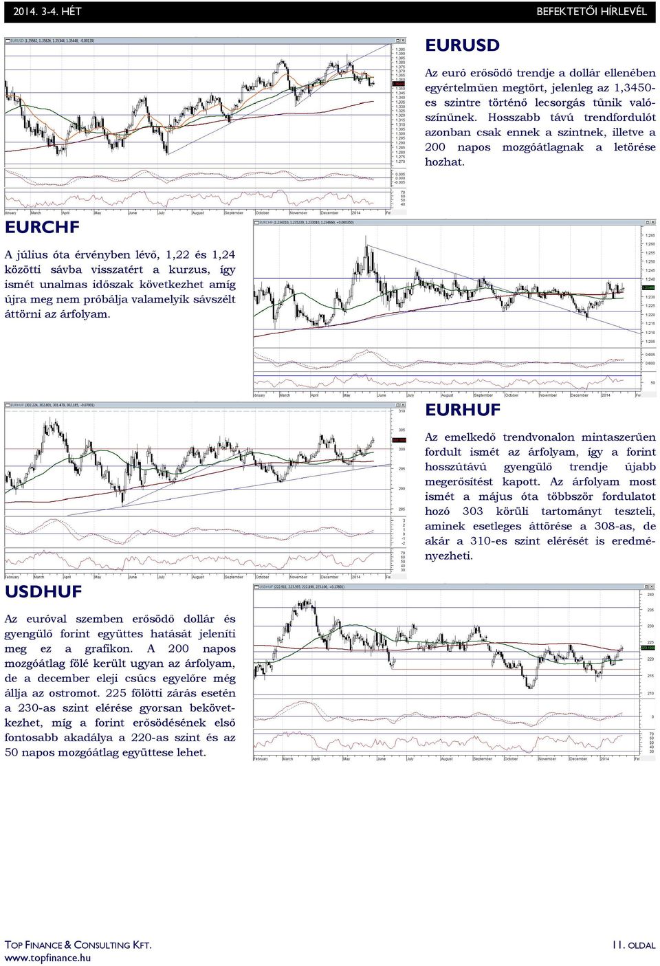 EURCHF A július óta érvényben lévı, 1,22 és 1,24 közötti sávba visszatért a kurzus, így ismét unalmas idıszak következhet amíg újra meg nem próbálja valamelyik sávszélt áttörni az árfolyam.