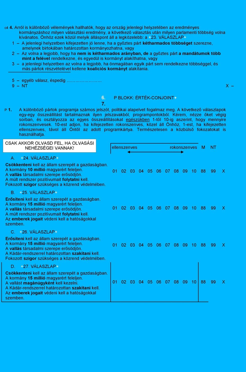 VÁLASZLAP+ 1 A jelenlegi helyzetben kifejezetten jó lenne, ha a győztes párt kétharmados többséget szerezne, amelynek birtokában határozottan kormányozhatna, vagy 2 Az volna a legjobb, hogy ha nem is