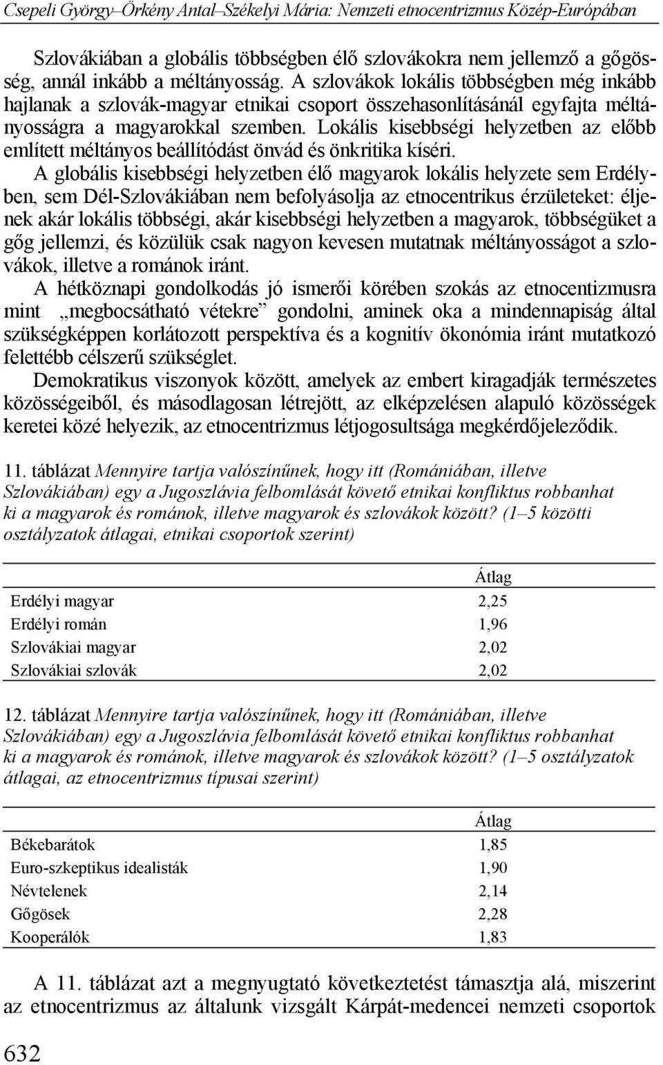 Lokális kisebbségi helyzetben az előbb említett méltányos beállítódást önvád és önkritika kíséri.