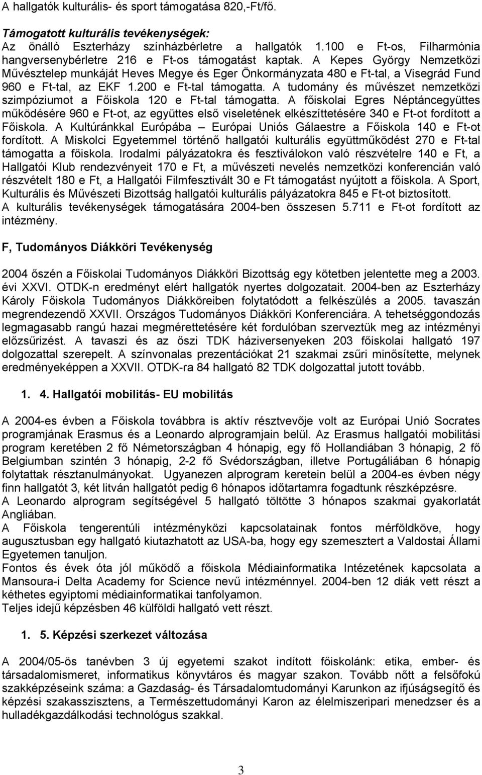 A Kepes György Nemzetközi Művésztelep munkáját Heves Megye és Eger Önkormányzata 480 e Ft-tal, a Visegrád Fund 960 e Ft-tal, az EKF 1.200 e Ft-tal támogatta.