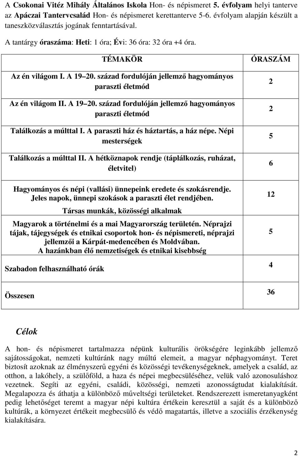 század fordulóján jellemző hagyományos paraszti életmód Az én világom II. A 19 20. század fordulóján jellemző hagyományos paraszti életmód Találkozás a múlttal I.