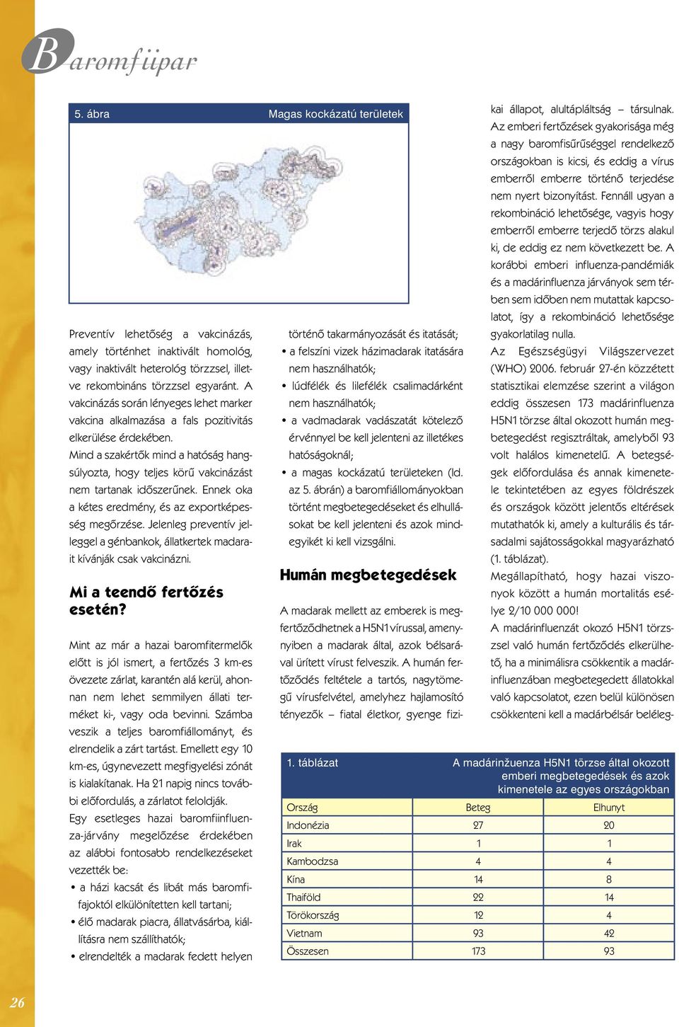 Mind a szakértők mind a hatóság hangsúlyozta, hogy teljes körű vakcinázást nem tartanak időszerűnek. Ennek oka a kétes eredmény, és az exportképesség megőrzése.