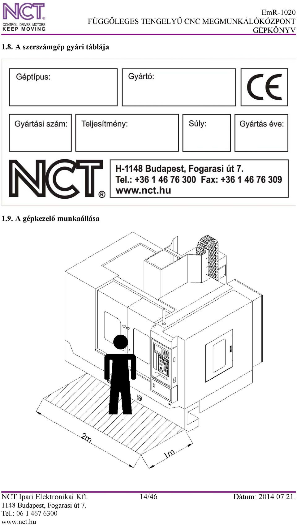 A gépkezelő munkaállása NCT