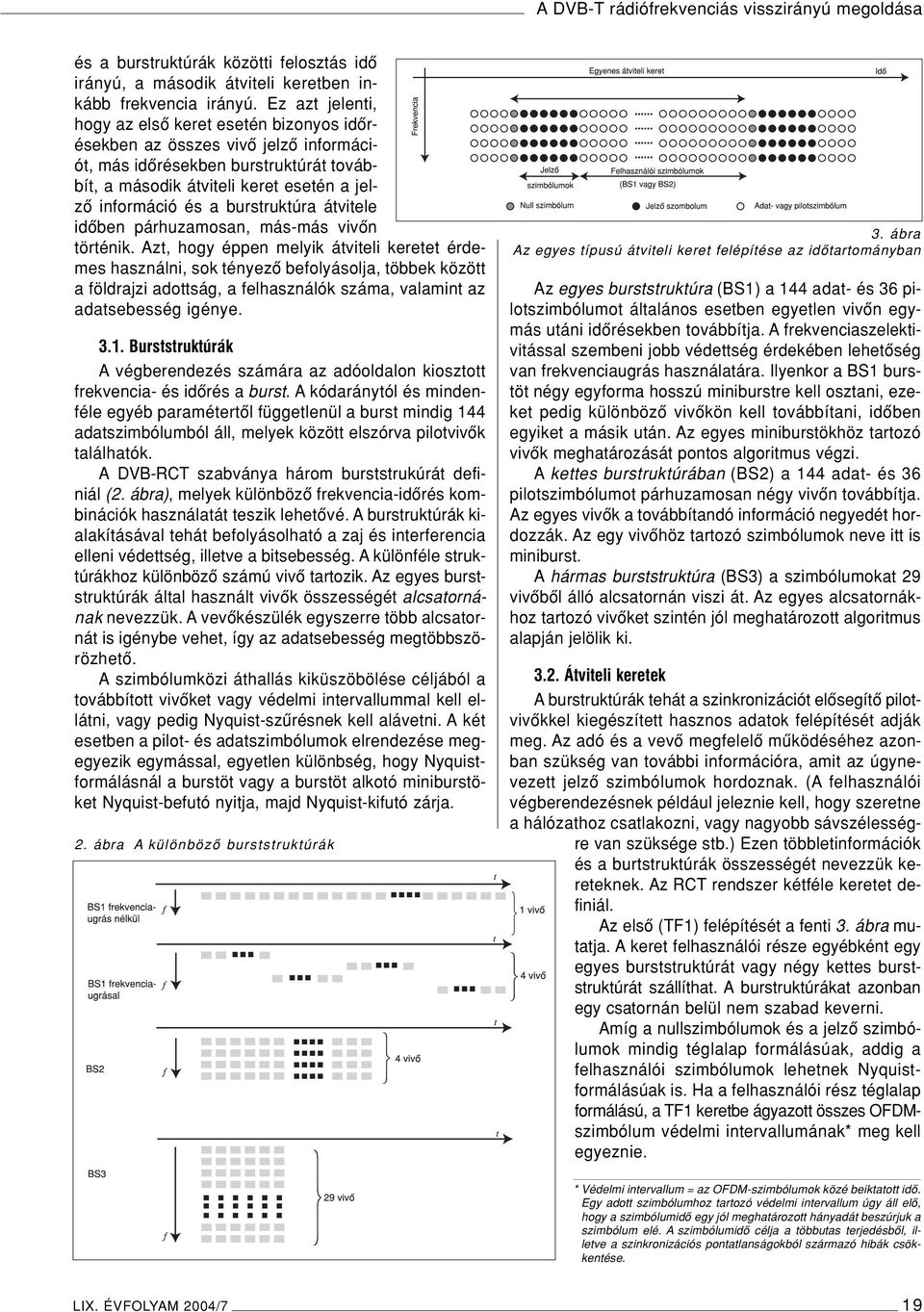 burstruktúra átvitele idôben párhuzamosan, más-más vivôn történik.