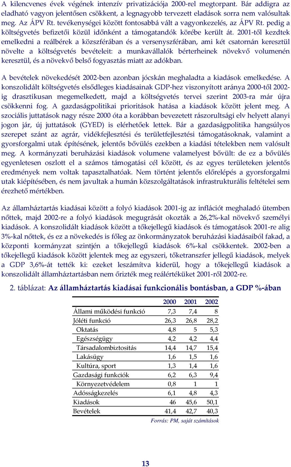 2001 től kezdtek emelkedni a reálbérek a közszférában és a versenyszférában, ami két csatornán keresztül növelte a költségvetés bevételeit: a munkavállalók bérterheinek növekvő volumenén keresztül,