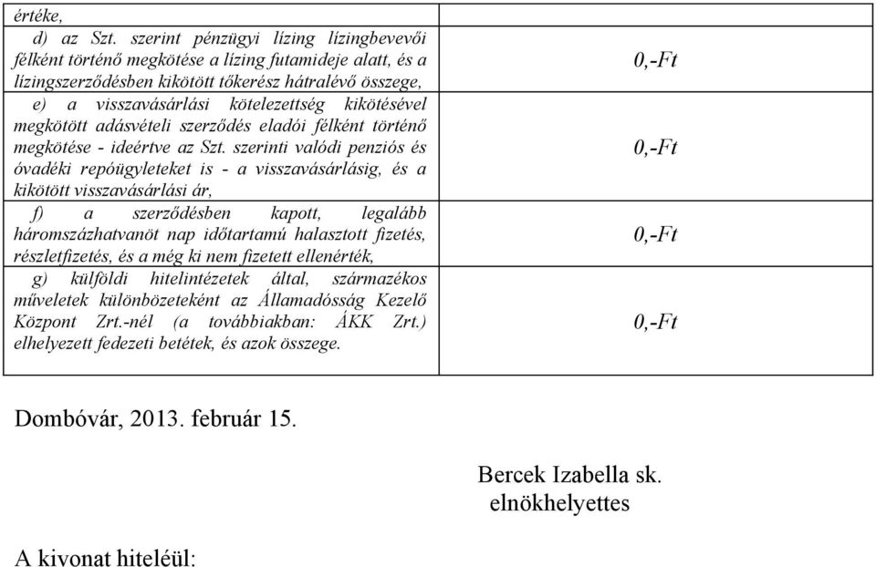 megkötött adásvételi szerződés eladói félként történő megkötése - ideértve az Szt.