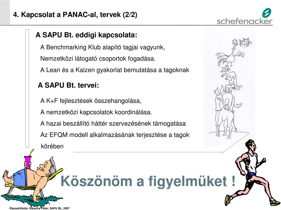 A Lean és a Kaizen gyakorlat bemutatása a tagoknak A SAPU Bt.