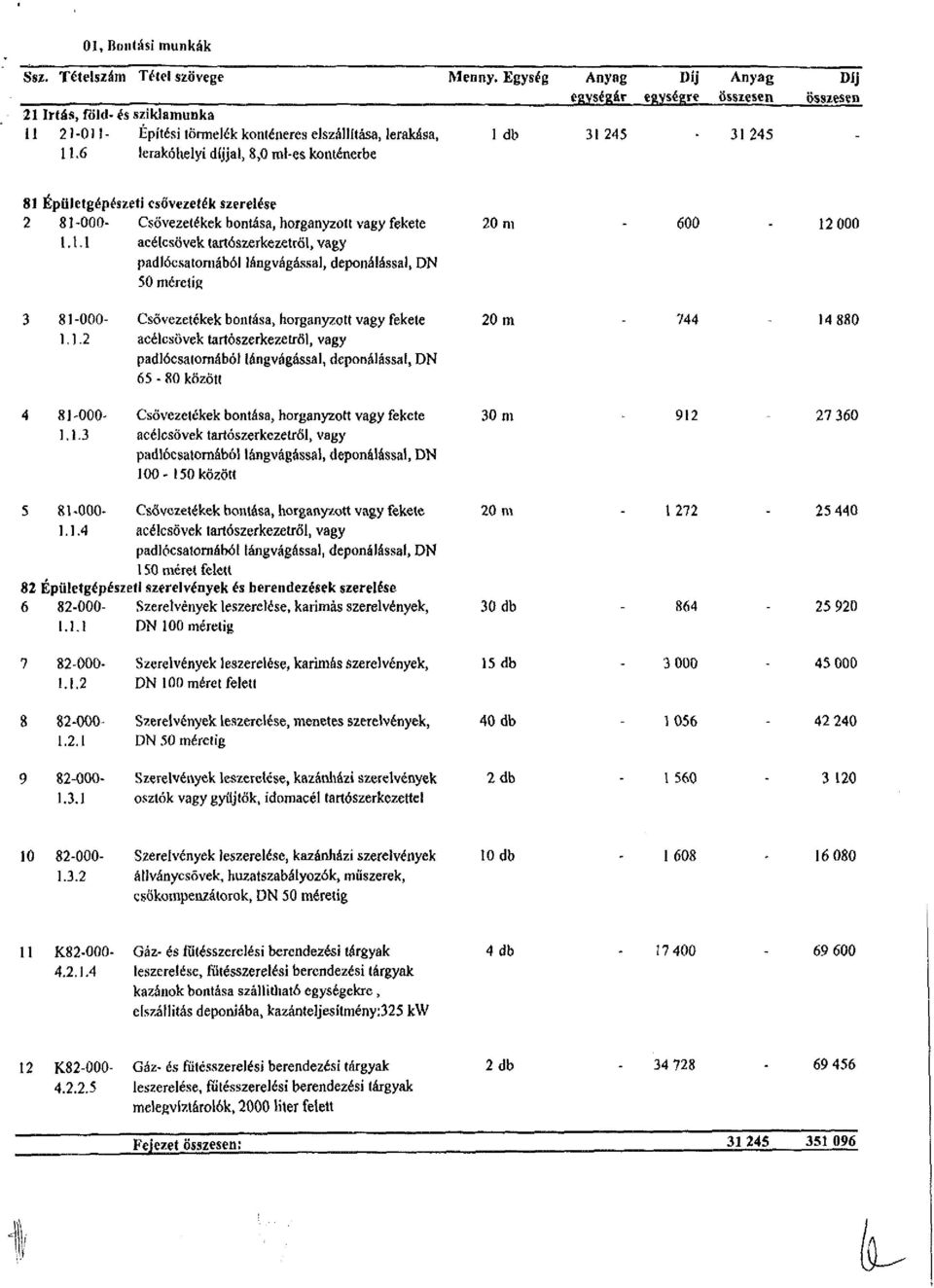 6 lerakóhelyi díjjal, 8,0 ml-es konténerbe 81 