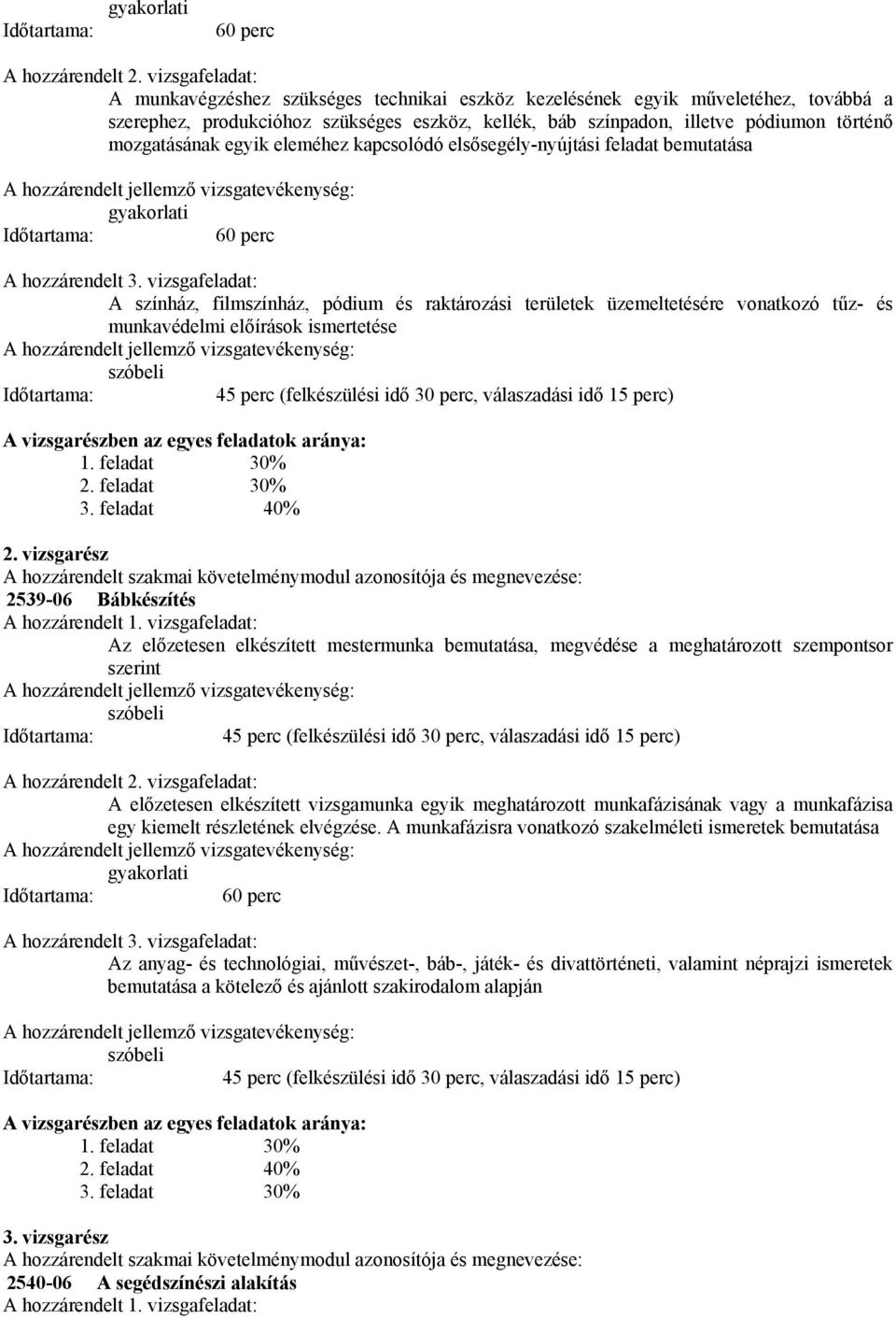 mozgatásának egyik eleméhez kapcsolódó elsősegély-nyújtási feladat bemutatása gyakorlati 60 perc A hozzárendelt 3.