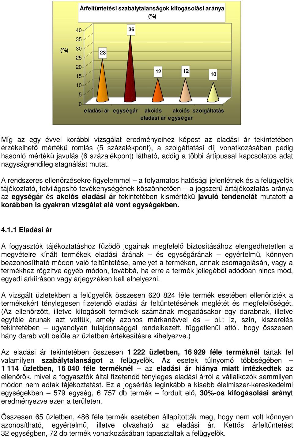 a többi ártípussal kapcsolatos adat nagyságrendileg stagnálást mutat.