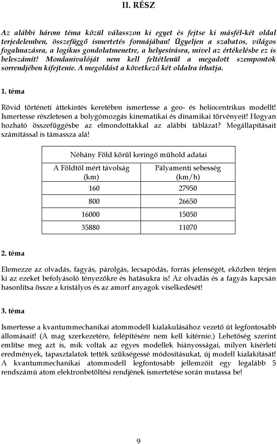 Mondanivalóját nem kell feltétlenül a megadott szempontok sorrendjében kifejtenie. A megoldást a következő két oldalra írhatja. 1.