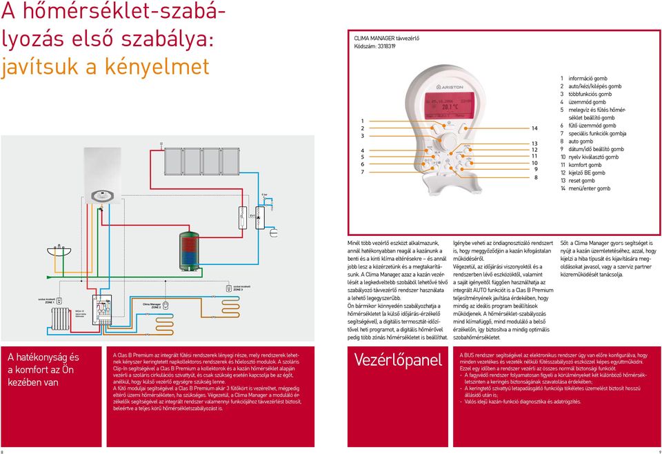 menü/enter gomb Minél több vezérlő eszközt alkalmazunk, annál hatékonyabban reagál a kazánunk a benti és a kinti klíma eltérésekre és annál jobb lesz a közérzetünk és a megtakarításunk.