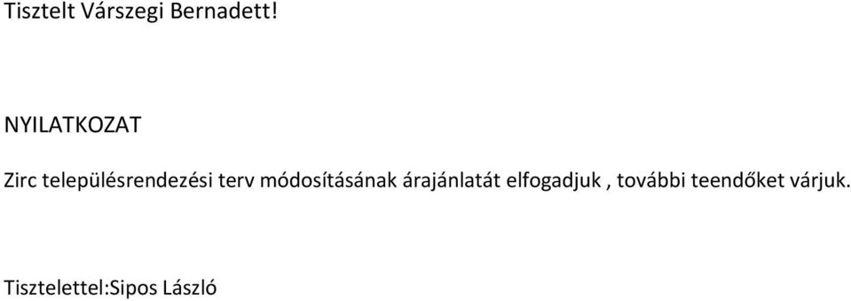 terv módosításának árajánlatát