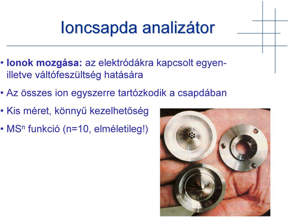 összes ion egyszerre tartózkodik a csapdában Kis