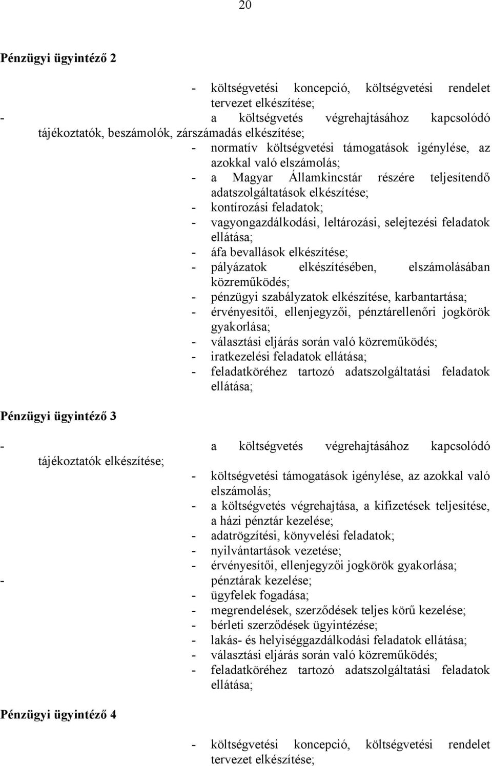 leltározási, selejtezési feladatok ellátása; - áfa bevallások elkészítése; - pályázatok elkészítésében, elszámolásában közreműködés; - pénzügyi szabályzatok elkészítése, karbantartása; -