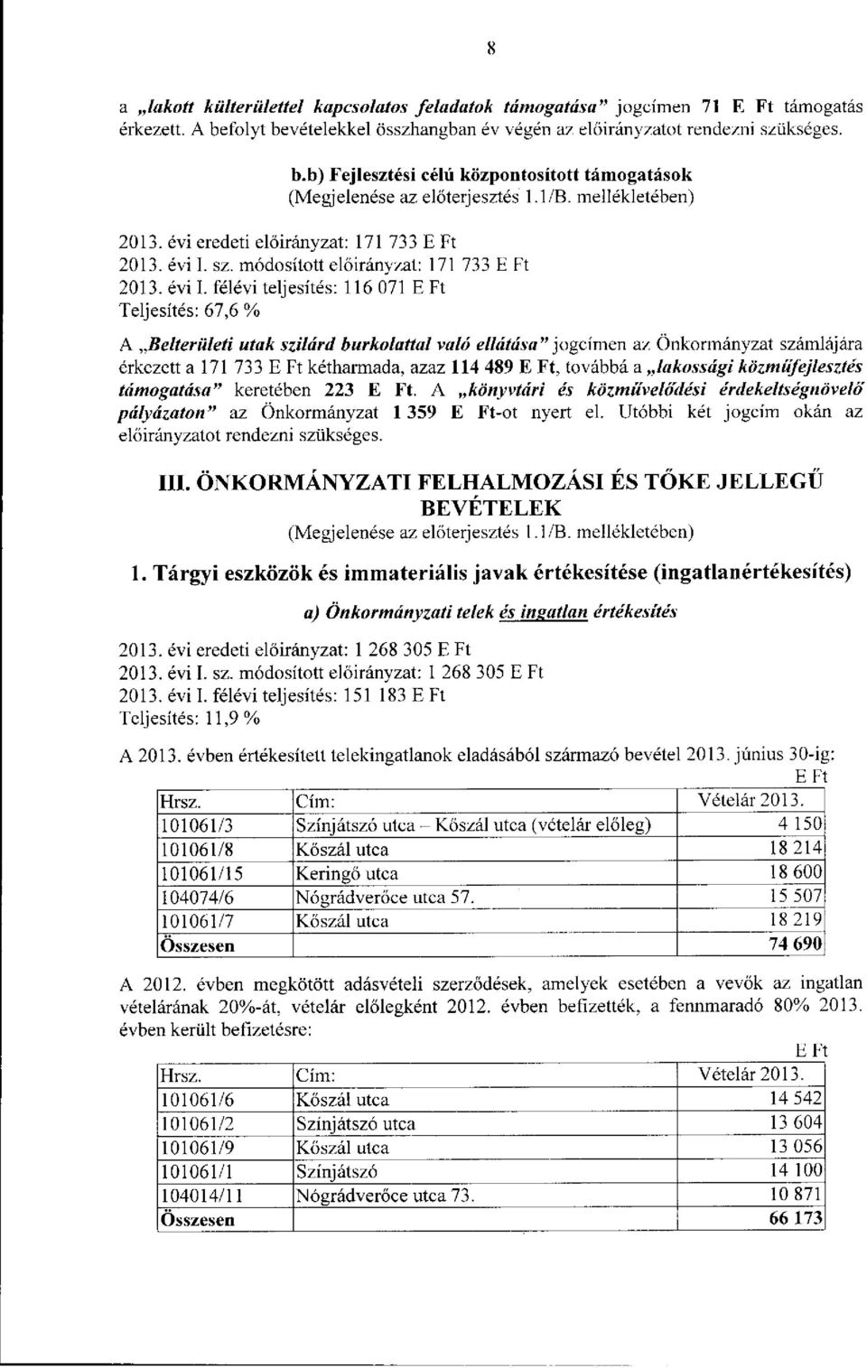 sz. módosított : 171 733 E Ft 2013. évi I.