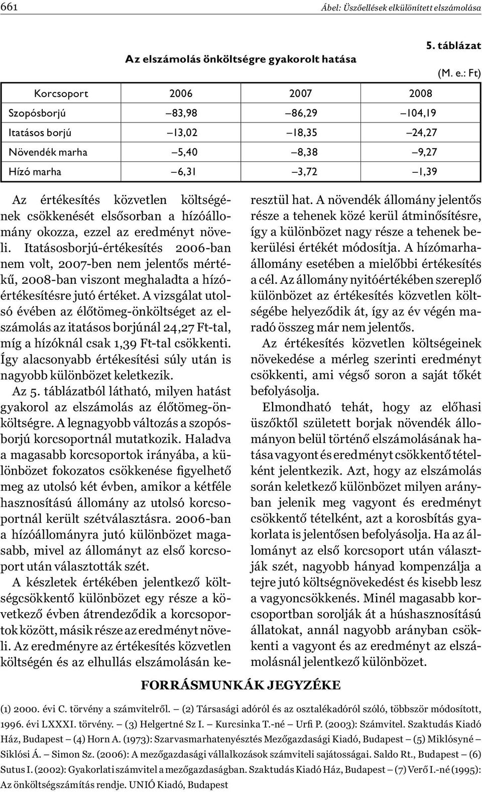 Itatásosborjú-értékesítés 2006-ban nem volt, 2007-ben nem jelentős mértékű, 2008-ban viszont meghaladta a hízóértékesítésre jutó értéket.