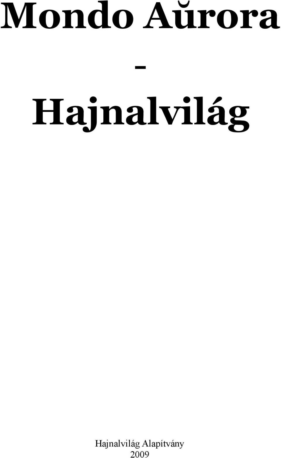 Hajnalvilág