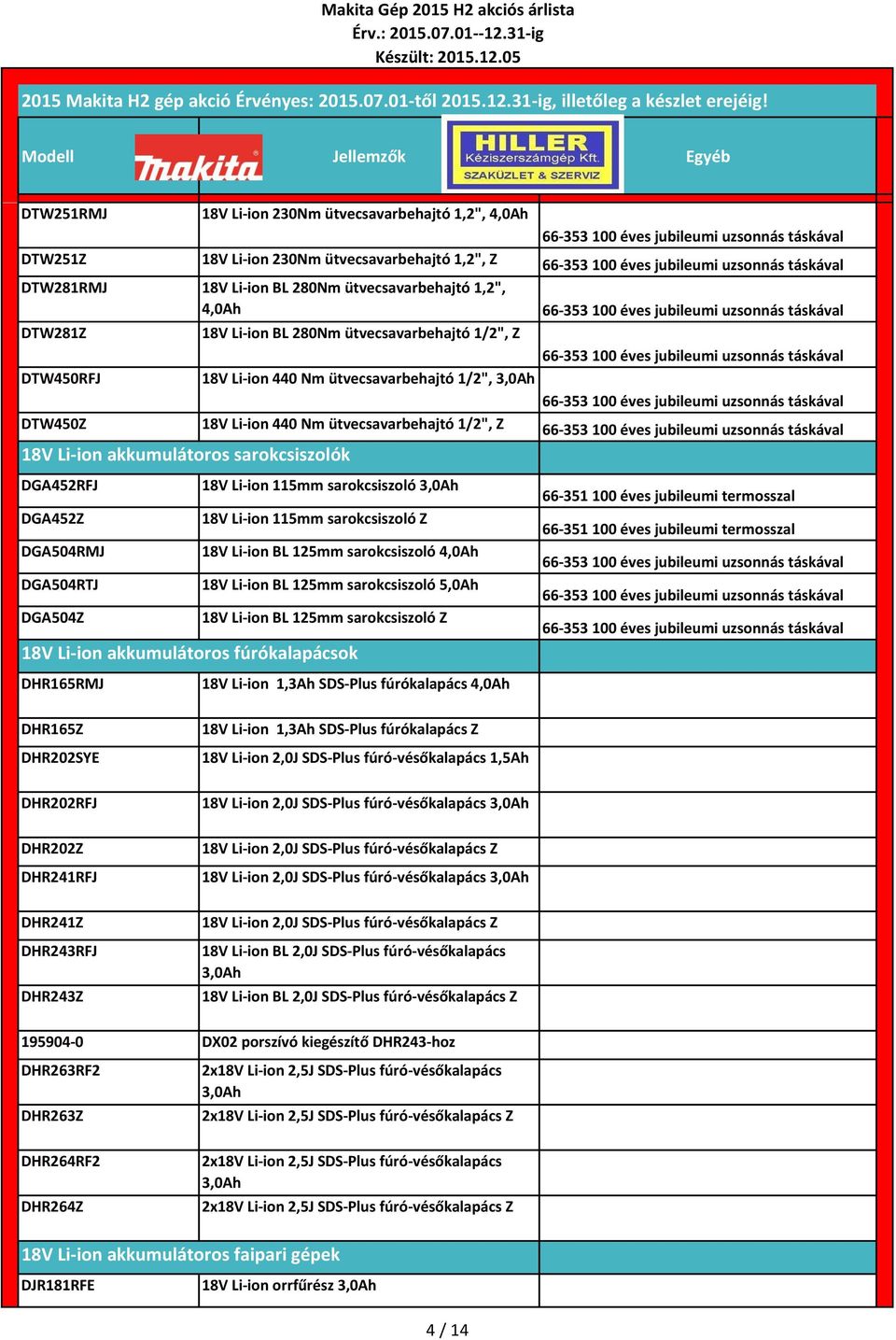 DGA504RTJ DGA504Z 18V Li-ion 115mm sarokcsiszoló 18V Li-ion 115mm sarokcsiszoló Z 18V Li-ion BL 125mm sarokcsiszoló 4,0Ah 18V Li-ion BL 125mm sarokcsiszoló 5,0Ah 18V Li-ion BL 125mm sarokcsiszoló Z