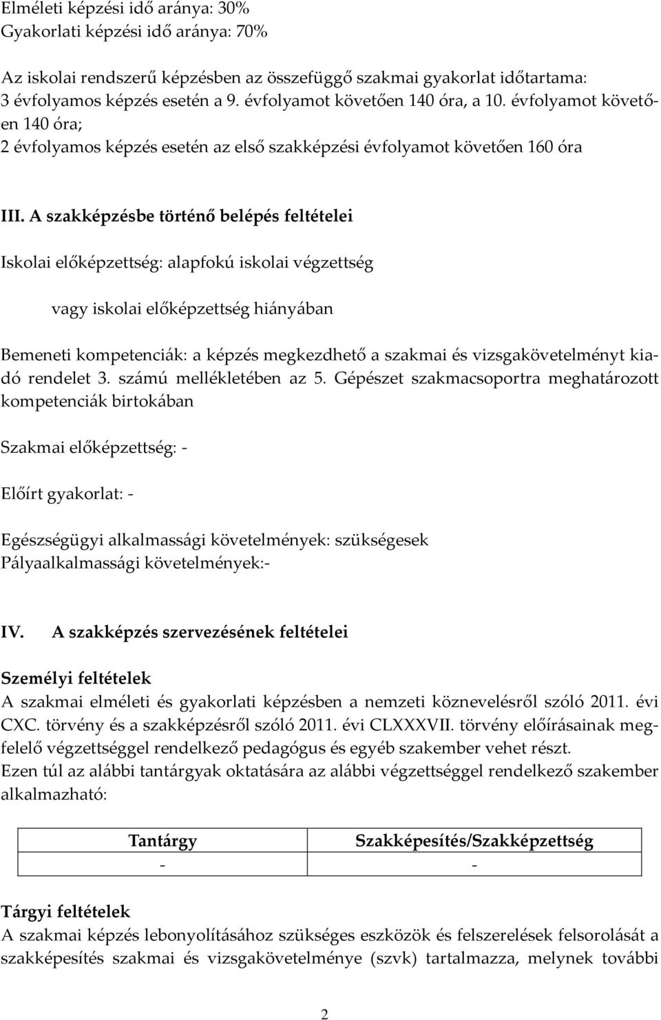 A szakképzésbe történő belépés feltételei Iskolai előképzettség: alapfokú iskolai végzettség vagy iskolai előképzettség hi{ny{ban Bemeneti kompetenci{k: a képzés megkezdhető a szakmai és