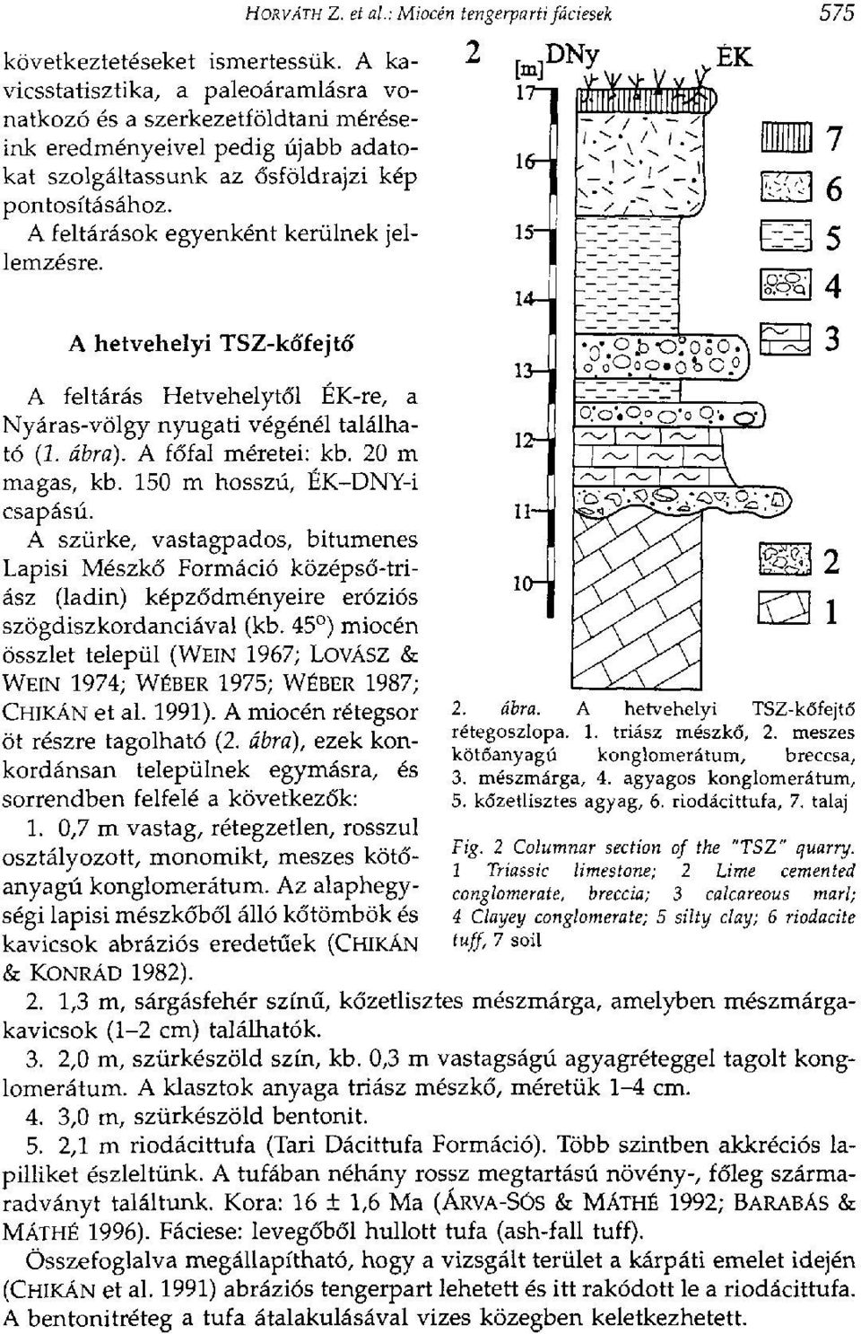 ábra). A főfal méretei: kb. 20 m magas, kb. 150 m hosszú, ÉK-DNY-i csapású.