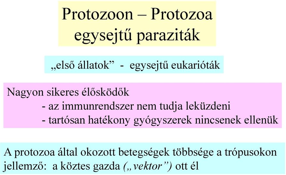 leküzdeni - tartósan hatékony gyógyszerek nincsenek ellenük A protozoa