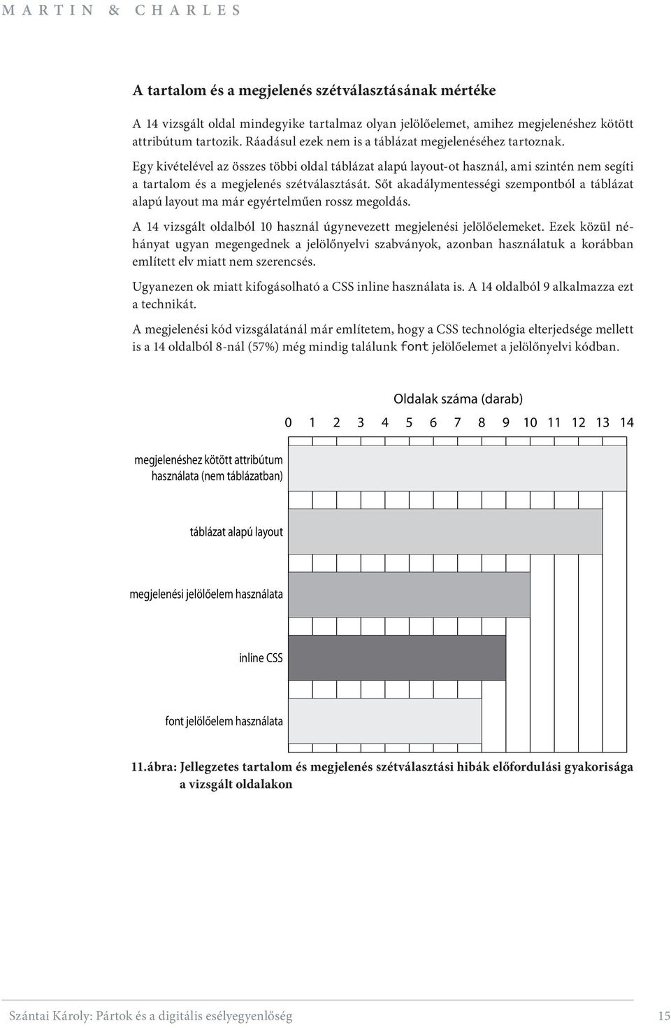 Sőt akadálymentességi szempontból a táblázat alapú layout ma már egyértelműen rossz megoldás. A 14 vizsgált oldalból 10 használ úgynevezett megjelenési jelölőelemeket.