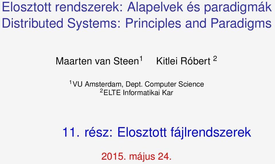 Róert 2 1 VU Amsterdm, Dept.