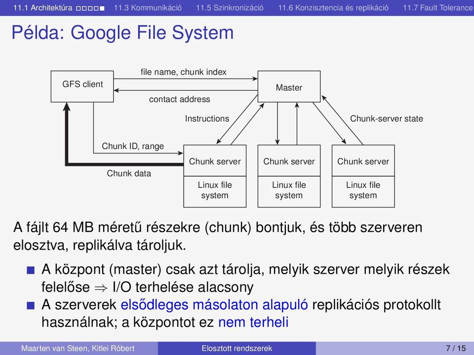 szerveren elosztv, replikálv tároljuk.