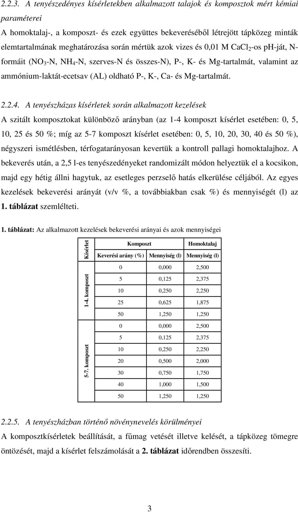 meghatározása során mértük azok vizes és 0,01 M CaCl 2 -os ph-ját, N- formáit (NO 3 -N, NH 4 -N, szerves-n és összes-n), P-, K- és Mg-tartalmát, valamint az ammónium-laktát-ecetsav (AL) oldható P-,